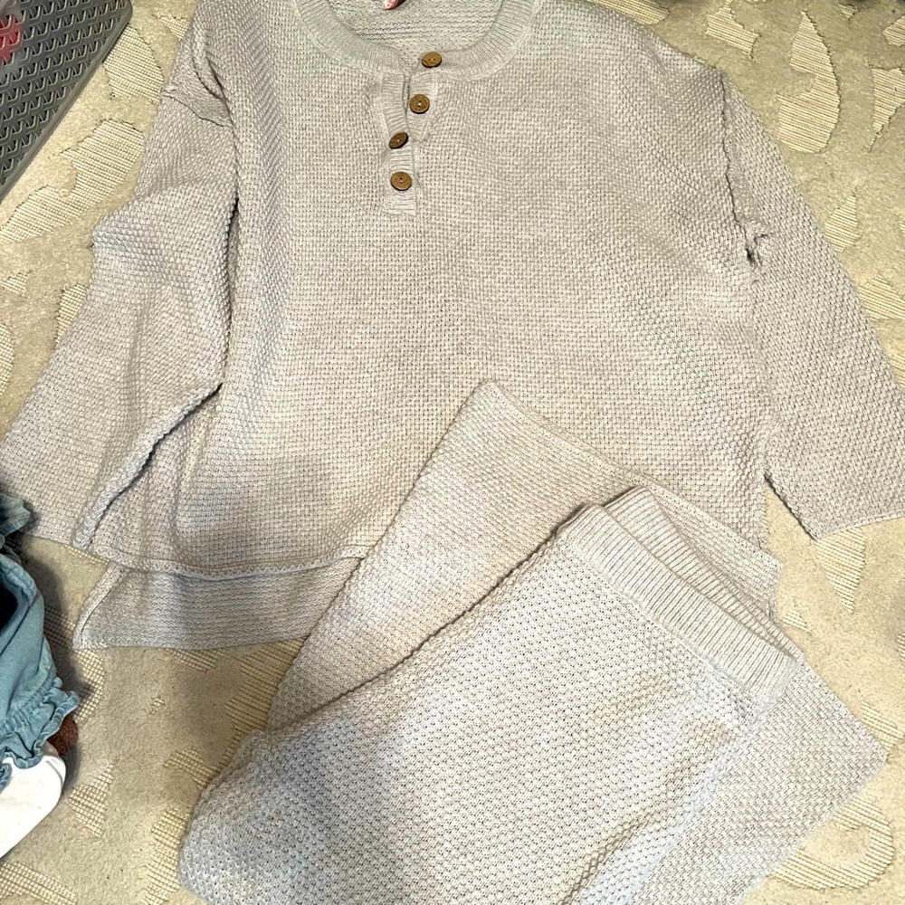Free People Gray Sweater Set